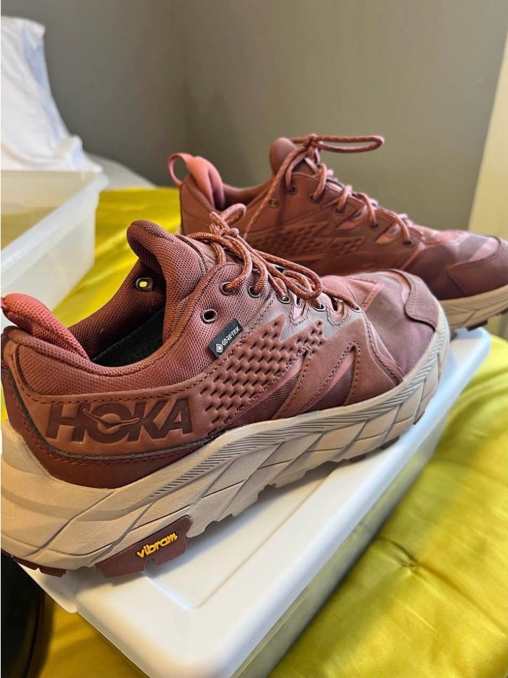 Hoka One One Women's Rust/Cream Trail Shoes